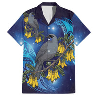 New Zealand Kokako Bird Hawaiian Shirt Kowhai Galaxy Style Polynesian Pattern LT22 Blue - Polynesian Pride