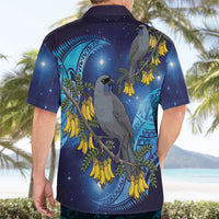 New Zealand Kokako Bird Hawaiian Shirt Kowhai Galaxy Style Polynesian Pattern LT22 - Polynesian Pride