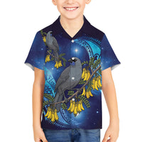 New Zealand Kokako Bird Hawaiian Shirt Kowhai Galaxy Style Polynesian Pattern LT22 - Polynesian Pride