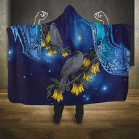 New Zealand Kokako Bird Hooded Blanket Kowhai Galaxy Style Polynesian Pattern LT22 - Polynesian Pride