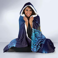 New Zealand Kokako Bird Hooded Blanket Kowhai Galaxy Style Polynesian Pattern LT22 - Polynesian Pride