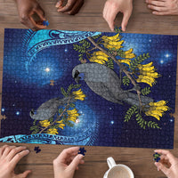 New Zealand Kokako Bird Puzzle Kowhai Galaxy Style Polynesian Pattern LT22 - Polynesian Pride