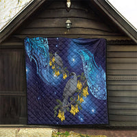 New Zealand Kokako Bird Quilt Kowhai Galaxy Style Polynesian Pattern LT22 - Polynesian Pride