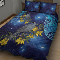 New Zealand Kokako Bird Quilt Bed Set Kowhai Galaxy Style Polynesian Pattern LT22 - Polynesian Pride