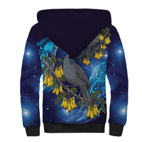 New Zealand Kokako Bird Sherpa Hoodie Kowhai Galaxy Style Polynesian Pattern LT22 - Polynesian Pride