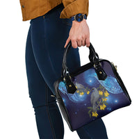 New Zealand Kokako Bird Shoulder Handbag Kowhai Galaxy Style Polynesian Pattern LT22 - Polynesian Pride