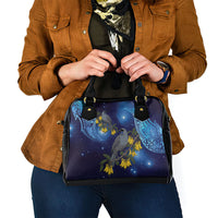 New Zealand Kokako Bird Shoulder Handbag Kowhai Galaxy Style Polynesian Pattern LT22 - Polynesian Pride