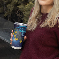 New Zealand Kokako Bird Tumbler Cup Kowhai Galaxy Style Polynesian Pattern LT22 - Polynesian Pride