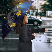 New Zealand Kokako Bird Umbrella Kowhai Galaxy Style Polynesian Pattern LT22 - Polynesian Pride