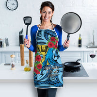 New Zealand Father's Day Apron Best Dad Trophy Red Rose Maori Pattern LT22 - Polynesian Pride