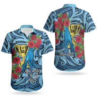 Personalised New Zealand Father's Day Couples Matching Mermaid Dress and Hawaiian Shirt Best Dad Trophy Red Rose Maori Pattern LT22 - Polynesian Pride