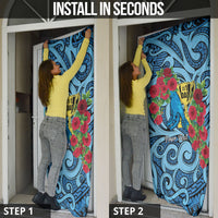 Personalised New Zealand Father's Day Door Cover Best Dad Trophy Red Rose Maori Pattern LT22 - Polynesian Pride