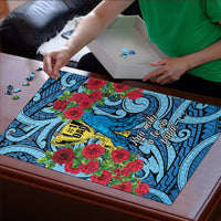 New Zealand Father's Day Puzzle Best Dad Trophy Red Rose Maori Pattern LT22 - Polynesian Pride