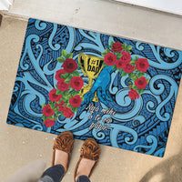 New Zealand Father's Day Rubber Doormat Best Dad Trophy Red Rose Maori Pattern LT22 - Polynesian Pride