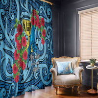 New Zealand Father's Day Window Curtain Best Dad Trophy Red Rose Maori Pattern LT22 - Polynesian Pride