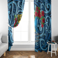 New Zealand Father's Day Window Curtain Best Dad Trophy Red Rose Maori Pattern LT22 - Polynesian Pride