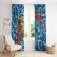 New Zealand Father's Day Window Curtain Best Dad Trophy Red Rose Maori Pattern LT22 - Polynesian Pride