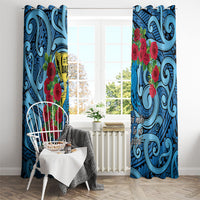 New Zealand Father's Day Window Curtain Best Dad Trophy Red Rose Maori Pattern LT22 - Polynesian Pride