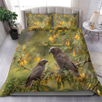 New Zealand Kaka Bird Bedding Set Kowhai Flower Landscape Style LT22 - Polynesian Pride