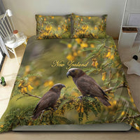 New Zealand Kaka Bird Bedding Set Kowhai Flower Landscape Style LT22 - Polynesian Pride