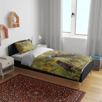 New Zealand Kaka Bird Bedding Set Kowhai Flower Landscape Style LT22 - Polynesian Pride