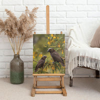 New Zealand Kaka Bird Canvas Wall Art Kowhai Flower Landscape Style