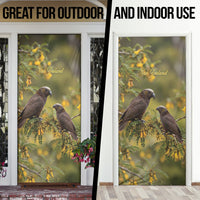 New Zealand Kaka Bird Door Cover Kowhai Flower Landscape Style LT22 - Polynesian Pride