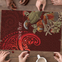 New Zealand Kaka Bird Personalised Puzzle Pohutukawa Matariki Maori Pattern LT22 - Polynesian Pride