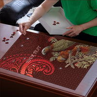 New Zealand Kaka Bird Personalised Puzzle Pohutukawa Matariki Maori Pattern LT22 - Polynesian Pride