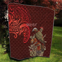 New Zealand Kaka Bird Personalised Quilt Pohutukawa Matariki Maori Pattern