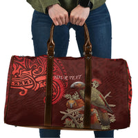 New Zealand Kaka Bird Personalised Travel Bag Pohutukawa Matariki Maori Pattern