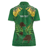 Personalised South Canterbury Anniversary Day Women Polo Shirt Kiwi Kowhai Silver Fern Maori Pattern LT22 - Polynesian Pride