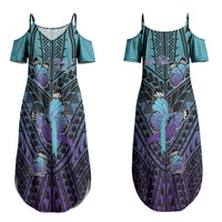 Personalised New Zealand Suicide Prevention Month Couples Matching Summer Maxi Dress and Hawaiian Shirt Maori Mauri Tu Mauri Ora Polynesian Pattern LT22 - Polynesian Pride
