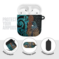 New Zealand Tui Bird Wahaika AirPods Case Maori Weapon Paua Shell Koru Pattern LT22 - Polynesian Pride