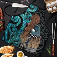 New Zealand Tui Bird Wahaika Apron Maori Weapon Paua Shell Koru Pattern LT22 Black - Polynesian Pride