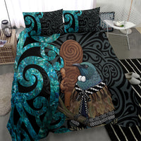 New Zealand Tui Bird Wahaika Bedding Set Maori Weapon Paua Shell Koru Pattern LT22 - Polynesian Pride