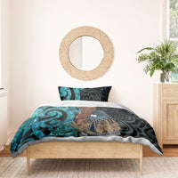 New Zealand Tui Bird Wahaika Bedding Set Maori Weapon Paua Shell Koru Pattern LT22 - Polynesian Pride
