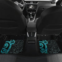 New Zealand Tui Bird Wahaika Car Mats Maori Weapon Paua Shell Koru Pattern LT22 Set 2pcs - Back Black - Polynesian Pride