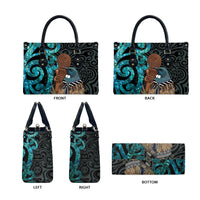 New Zealand Tui Bird Wahaika Leather Bag Maori Weapon Paua Shell Koru Pattern LT22 - Polynesian Pride