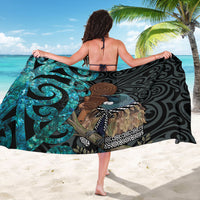New Zealand Tui Bird Wahaika Sarong Maori Weapon Paua Shell Koru Pattern LT22 - Polynesian Pride