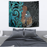 New Zealand Tui Bird Wahaika Tapestry Maori Weapon Paua Shell Koru Pattern LT22 - Polynesian Pride
