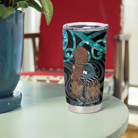 New Zealand Tui Bird Wahaika Tumbler Cup Maori Weapon Paua Shell Koru Pattern LT22 - Polynesian Pride