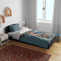New Zealand Tui Bird Maripi Bedding Set Maori Weapon Kowhaiwhai Pattern LT22 - Polynesian Pride