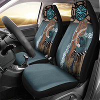 New Zealand Tui Bird Maripi Car Seat Cover Maori Weapon Kowhaiwhai Pattern LT22 - Polynesian Pride