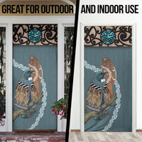 New Zealand Tui Bird Maripi Door Cover Maori Weapon Kowhaiwhai Pattern LT22 - Polynesian Pride
