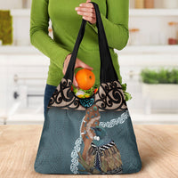 New Zealand Tui Bird Maripi Grocery Bag Maori Weapon Kowhaiwhai Pattern LT22 - Polynesian Pride