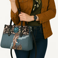 New Zealand Tui Bird Maripi Leather Bag Maori Weapon Kowhaiwhai Pattern LT22 - Polynesian Pride