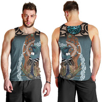 New Zealand Tui Bird Maripi Men Tank Top Maori Weapon Kowhaiwhai Pattern LT22 - Polynesian Pride
