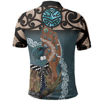 New Zealand Tui Bird Maripi Polo Shirt Maori Weapon Kowhaiwhai Pattern LT22 - Polynesian Pride