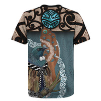New Zealand Tui Bird Maripi Rugby Jersey Maori Weapon Kowhaiwhai Pattern LT22 - Polynesian Pride